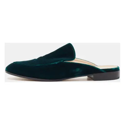 Gianvito Rossi Green Velvet Palau Flat Mules Size 36.5