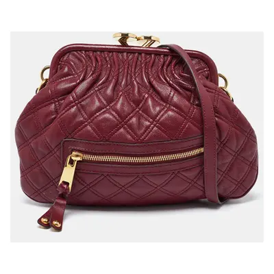 Marc Jacobs Red Quilted Leather Little Stam Shoulder Bag