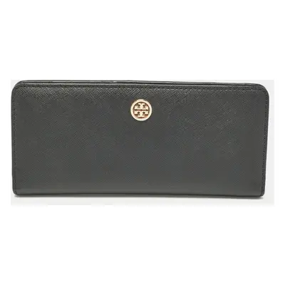 Tory Burch Black Leather Robinson Bifold Long Wallet