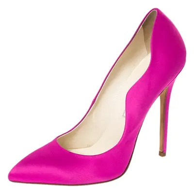 Brian Atwood Fuchsia Satin Besame Pumps Size