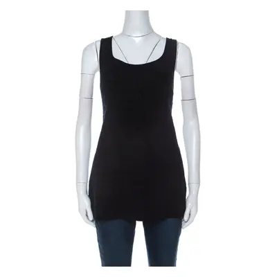 Escada Black Perforated Knit Wool Tank Top