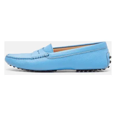 Tod's Blue Leather Slip On Loafers Size 36.5