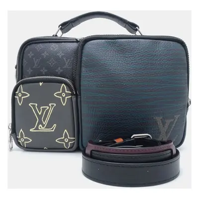 Louis Vuitton Black Canvas and Leather Monogram Eclipse Patchwork Messenger Bag