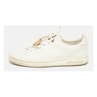 Louis Vuitton White Leather V Logo Lace Up Sneakers Size