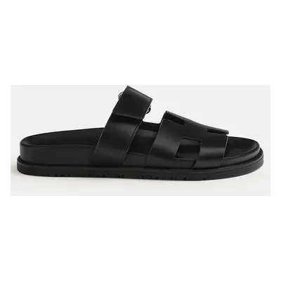 Hermes Black Rubber Chypre sandal