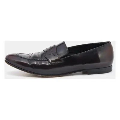 Burberry Dark Brown Leather Bedmont Slip On Loafer Size 39.5