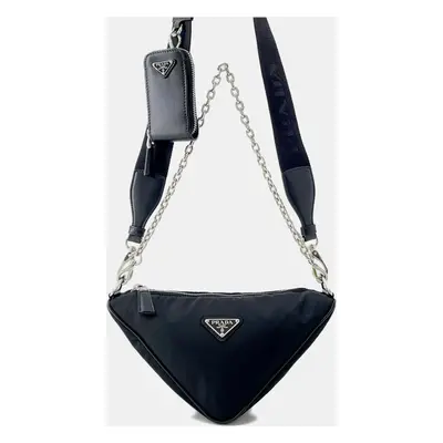 Prada Black Nylon Triangolo Shoulder Bag