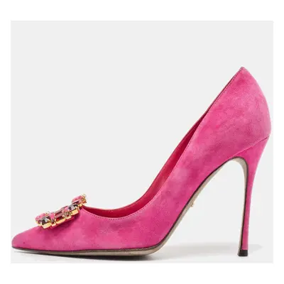 Manolo Blahnik Purple Suede Hangisi Pumps Size