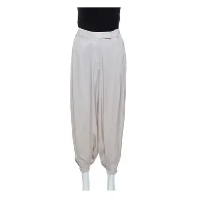 Alexander McQueen Cream Sheen Silk Balloon Pants