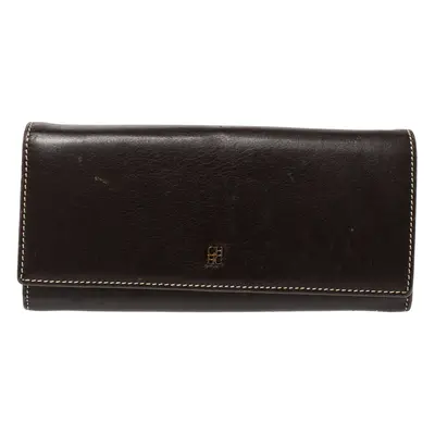 Carolina Herrera Dark Brown Flap Continental Wallet