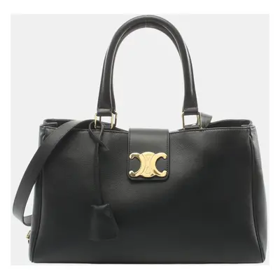 Celine Medium Apolline Leather Black Handbag