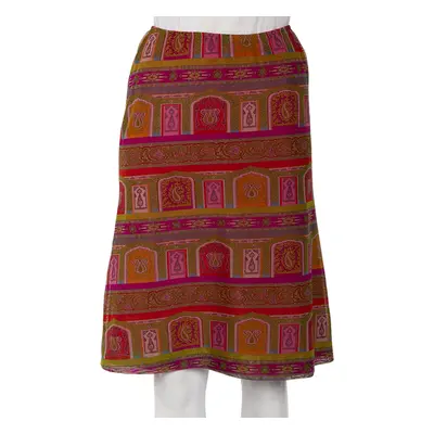 Etro Multicolor Paisley Printed Mesh Knit A-Line Skirt