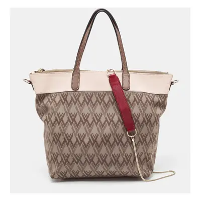 Valentino Multicolor V Print Canvas and Leather Shopper Tote