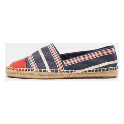 Tory Burch Multicolor Denim and Leather Espadrille Flats Size 37.5