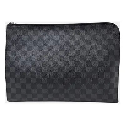 Louis Vuitton Graphite Canvas Pochette Jour Clutch Bag