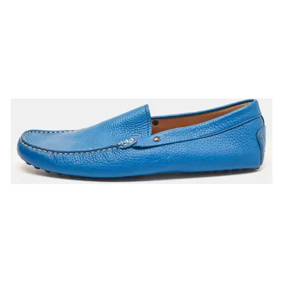 Tod's Blue Leather Slip On Loafers Size