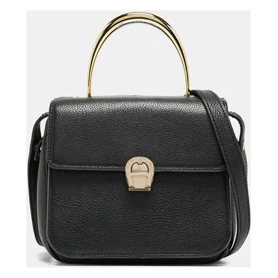 Aigner Black Leather Genoveva Top Handle Bag