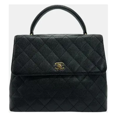 Chanel Black Leather Kelly Top Handle Bags