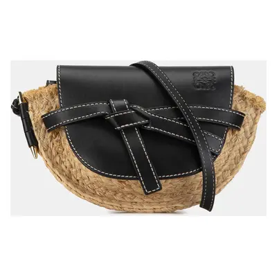 Loewe Beige Mini Raffia Gate Crossbody Bag