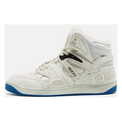 Gucci White Leather Basketball High Top Sneakers Size