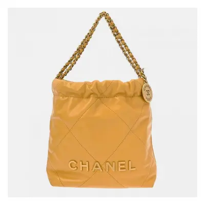 Chanel Yellow Shiny Calfskin Chanel Chain Shoulder Bag