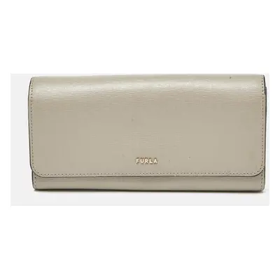 Furla Grey Leather Flap Continental Wallet