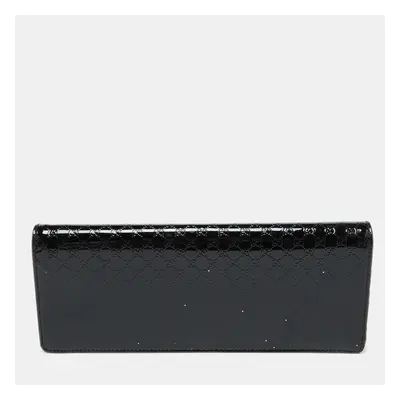 Gucci Black Microguccissima Patent Leather Broadway Evening Clutch