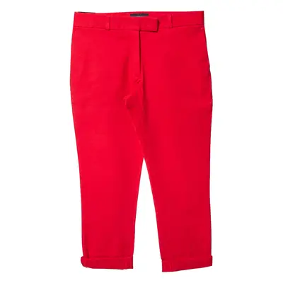 Joseph Red Cotton Slim Fit Cropped Trousers