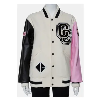 Opening Ceremony Multicolor Wool & Leather Logo Applique Detail Varsity Jacket