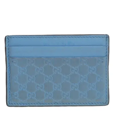 Gucci Blue Microguccissima Leather Card Holder