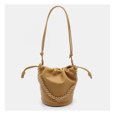 Loewe Leather Brown Flamenco Purse Bucket Bag