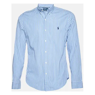 Polo Ralph Lauren Blue Striped Cotton Slim Fit Button Down Shirt