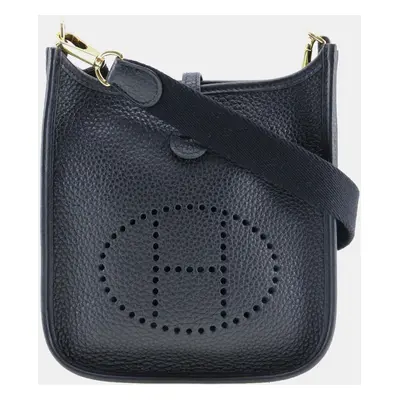 HERMES Evelyne TPM Shoulder Bag Amazon Taurillon Clemence Made in France Black/Gold Hardware Y C