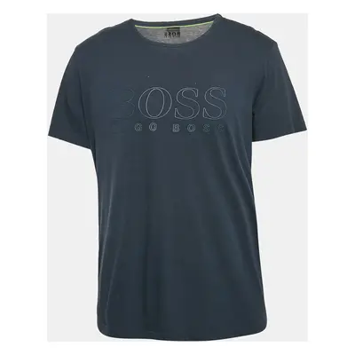 Boss By Hugo Boss Blue Logo Print Jersey T-Shirt