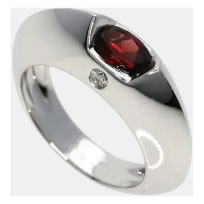 Piaget 18K White Gold and Diamond Aura Garnet Band Ring EU