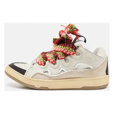 Lanvin Multicolor Leather and Suede Curb Chunky Sneakers Size