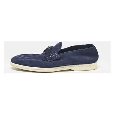 Louis Vuitton Navy Blue Suede Estate Loafers Size