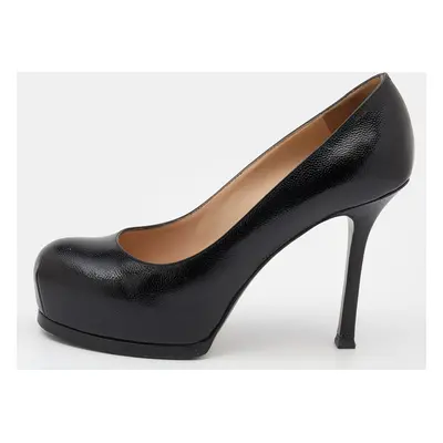 Yves Saint Laurent Black Leather Tribtoo Platform Pumps Size