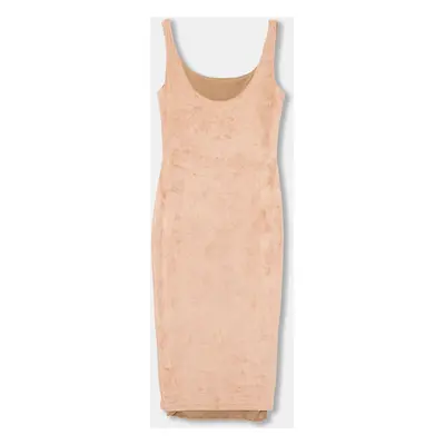 Windsor Brown Faux Suede Sleeveless Bodycon Dress