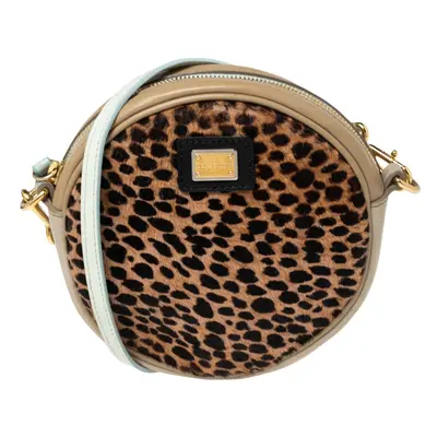 Dolce & Gabbana Multicolor/Leopard Print Calf Hair And Leather Shoulder Bag