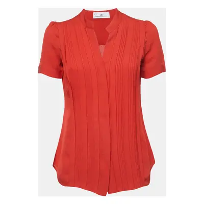 CH Carolina Herrera Red Silk Top