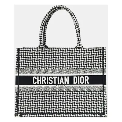 Christian Dior Black/White Canvas Book Tote Bag