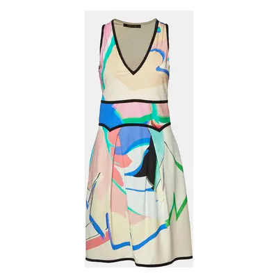 Roberto Cavalli Multicolor Abstract Print Sleeveless Mini Dress