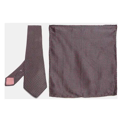 Brioni Multicolor Printed Satin Silk Pocket Square and Tie