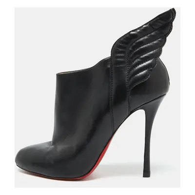 Christian Louboutin Black Leather Mercura Wings Ankle Booties Size