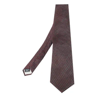 Boss By Hugo Boss Burgundy Striped Silk Jacquard Tie