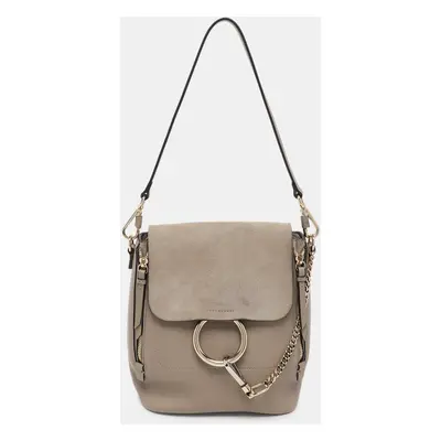 Chloe Grey Suede and Leather Small Faye Day Backpack