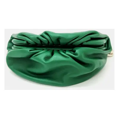 Bottega Veneta Green Leather Large The Pouch Clutch