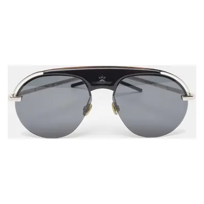 Dior Black/Silver Diorevolution Pilot Aviator Sunglasses