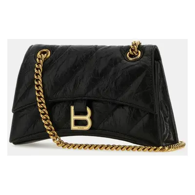 Balenciaga Black Leather Small Crush Shoulder Bag